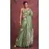 Pure Satin Weaving Work Party Wear Plus Size Saree In Pista Green - 11782203164