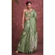 Pure Satin Weaving Work Party Wear Saree In Pista Green - 11782203164