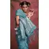 Pure Satin Weaving Work Party Wear Plus Size Saree In Rama Blue - 11782203165