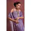 Pure Satin Weaving Work Party Wear Plus Size Saree In Lavender - 11782203166