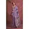 Pure Satin Weaving Work Party Wear Plus Size Saree In Lavender - 11782203166