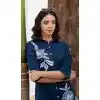 Cotton Floral Print Party Wear Readymade Plus Size Kurta With Bottom In Teal Blue - 11767203020