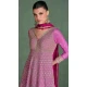 Pink Georgette Sequins Work Party Wear Designer Gown With Dupatta - 11770203028