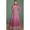 Pink Georgette Sequins Work Party Wear Designer Plus Size Gown With Dupatta - 11770203028