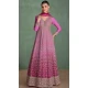 Pink Georgette Sequins Work Party Wear Designer Gown With Dupatta - 11770203028