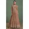 Chiku Georgette Sequins Work Party Wear Designer Plus Size Gown With Dupatta - 11770203029