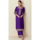 Chinon Embroidery Work Party Wear Palazzo Salwar Suit In Purple - 11810203376