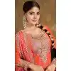 Orange Fiber Chinon Embroidered Designer Wear Plus Size Salwar Suit - 11835203507