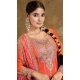 Orange Fiber Chinon Embroidered Designer Wear Salwar Suit - 11835203507