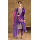 Purple Fiber Chinon Embroidered Designer Wear Salwar Suit - 11835203508