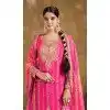 Pink Fiber Chinon Embroidered Designer Wear Plus Size Salwar Suit - 11835203510