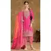 Pink Fiber Chinon Embroidered Designer Wear Plus Size Salwar Suit - 11835203510