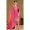 Pink Fiber Chinon Embroidered Designer Wear Salwar Suit - 11835203510