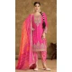 Pink Fiber Chinon Embroidered Designer Wear Salwar Suit - 11835203510