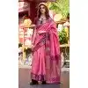Pink Banarasi Silk Weaving Work Party Wear Plus Size Saree - 11856203607