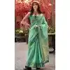Mint Green Banarasi Silk Weaving Work Party Wear Plus Size Saree - 11856203609