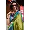 Green Banarasi Silk Weaving Work Party Wear Plus Size Saree - 11856203611