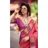 Banarasi Silk Weaving Work Party Wear Plus Size Saree In Pink - 11856203612