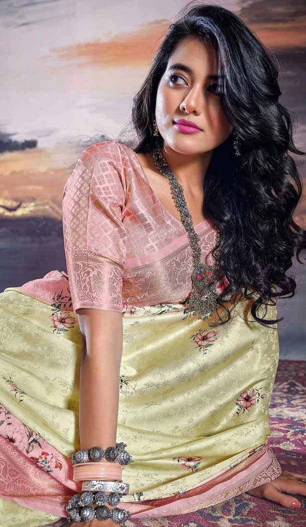 Satin Weaving Work Party Wear Saree In Mint Green - 11863203653