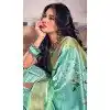 Satin Weaving Work Party Wear Plus Size Saree In Sky Blue - 11863203654