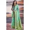 Satin Weaving Work Party Wear Plus Size Saree In Sky Blue - 11863203654