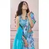 Sky Blue Modal Silk Printed Party Wear Designer Plus Size Saree - 11865203667