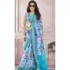 Sky Blue Modal Silk Printed Party Wear Designer Plus Size Saree - 11865203667
