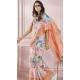 Peach Modal Silk Printed Party Wear Designer Saree - 11865203670