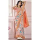 Peach Modal Silk Printed Party Wear Designer Saree - 11865203670