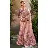 Linen Tissue Printed Party Wear Designer Plus Size Saree In Pink - 11868203685