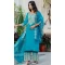 Silk Blend Embroidered Pakistani Salwar Kameez In Blue - 11880203748