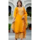 Silk Blend Embroidered Pakistani Salwar Kameez In Mustard - 11880203750