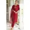 Maroon Cotton Silk Embroidered Party Wear Plus Size Salwar Suit - 11881203753