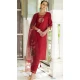 Maroon Cotton Silk Embroidered Party Wear Salwar Suit - 11881203753