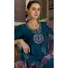 Teal Blue Cotton Silk Embroidered Party Wear Plus Size Salwar Suit - 11881203756