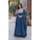 Teal Blue Star Georgette Embroidered Work Party Wear Gown With Dupatta - 11884203763