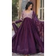 Wine Star Georgette Embroidered Work Party Wear Gown With Dupatta - 11884203764