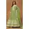 Green Dola Silk Embroidery Work Wedding Wear Gown - 11828203479