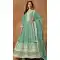 Sky Blue Dola Silk Embroidery Work Wedding Wear Gown - 11828203480