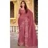 Chiffon Resham Work Party Wear Plus Size Saree In Mauve - 11834203505