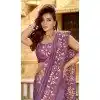 Chiffon Resham Work Party Wear Plus Size Saree In Lavender - 11834203506