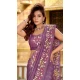 Chiffon Resham Work Party Wear Saree In Lavender - 11834203506