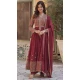 Georgette Embroidered Party Wear Anarkali Suit In Mauve - 11841203536