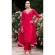Silk Blend Embroidered Party Wear Salwar Suit In Rani Pink - 11847203556