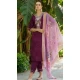 Viscose Rayon Embroidered Party Wear Salwar Suit In Wine - 11847203558