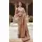Brown Crepe Silk Digital Print Work Party Wear Saree - 11850203571