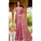 Fendi Chiffon Embroidered Party Wear Saree In Pink - 11831203495