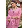 Pink Silk Sequins Work Party Wear Plus Size Saree - 11833203499