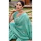 Mint Green Silk Sequins Work Party Wear Saree - 11833203501