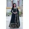 Teal Blue Georgette Embroidery Work Party Wear Plus Size Gown - 11871203703